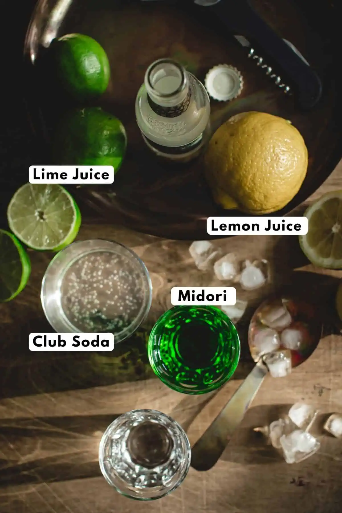 Midori Sour ingredients.