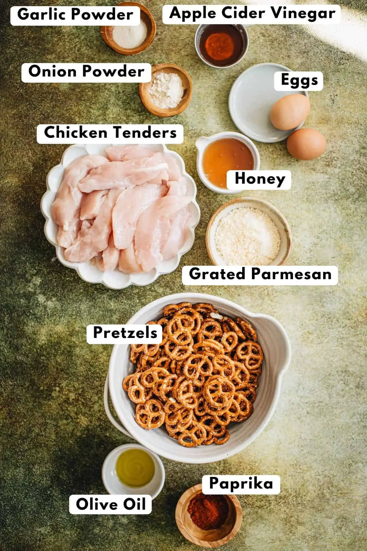 Pretzel crusted chicken tenders ingredients.